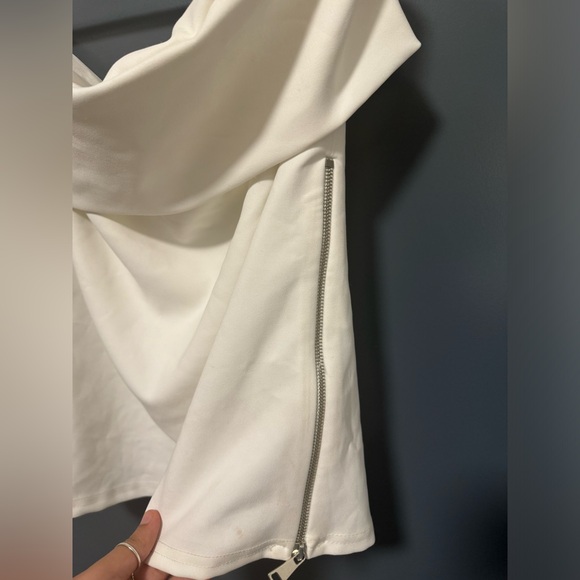 Zara white tube top with foldover detail size L - Picture 3 of 5